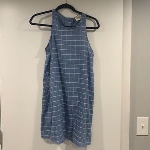Blue and white a line dress